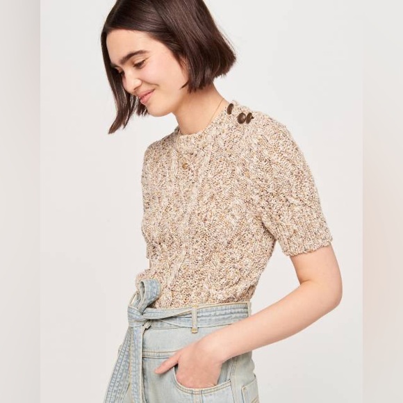 NWOT Sessun “Savan Island” short sleeve sweater size small - Picture 2 of 8